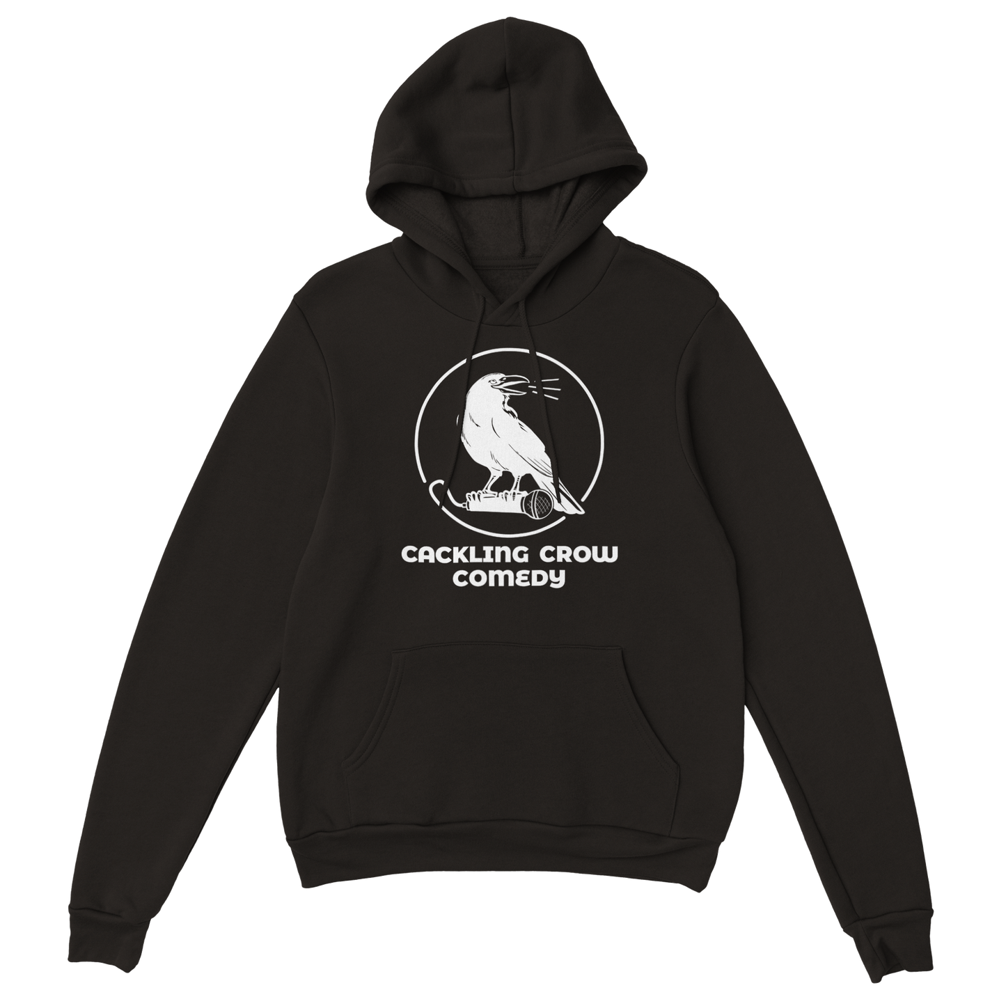 Cackling Crow Comedy - white logo - Classic Unisex Pullover Hoodie