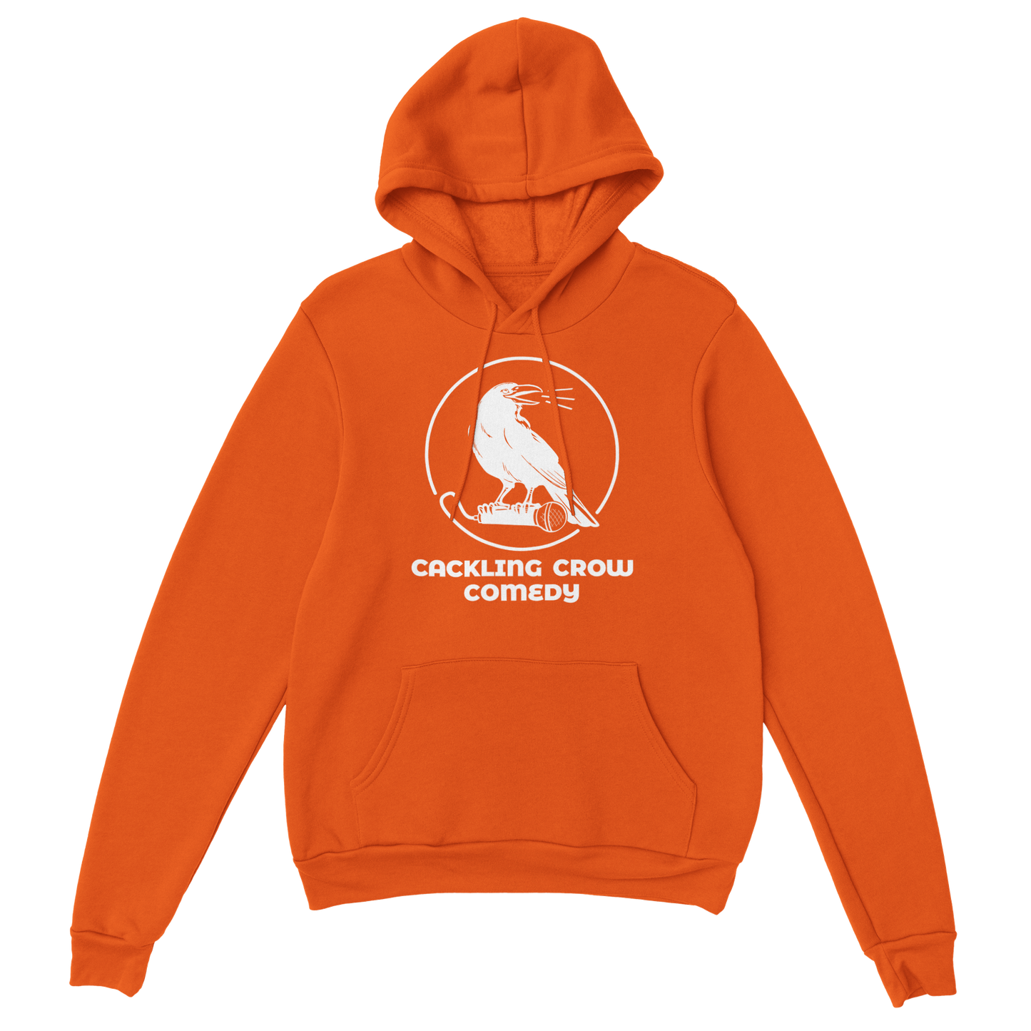 Cackling Crow Comedy - white logo - Classic Unisex Pullover Hoodie