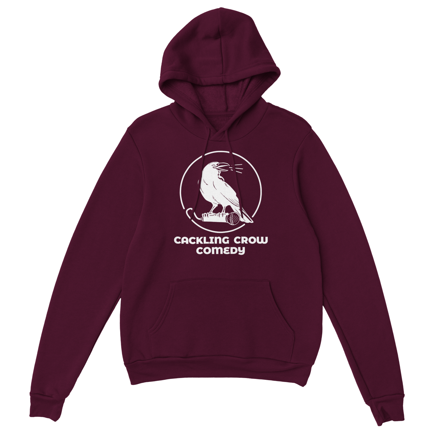Cackling Crow Comedy - white logo - Classic Unisex Pullover Hoodie