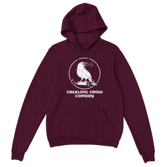 Cackling Crow Comedy - white logo - Classic Unisex Pullover Hoodie
