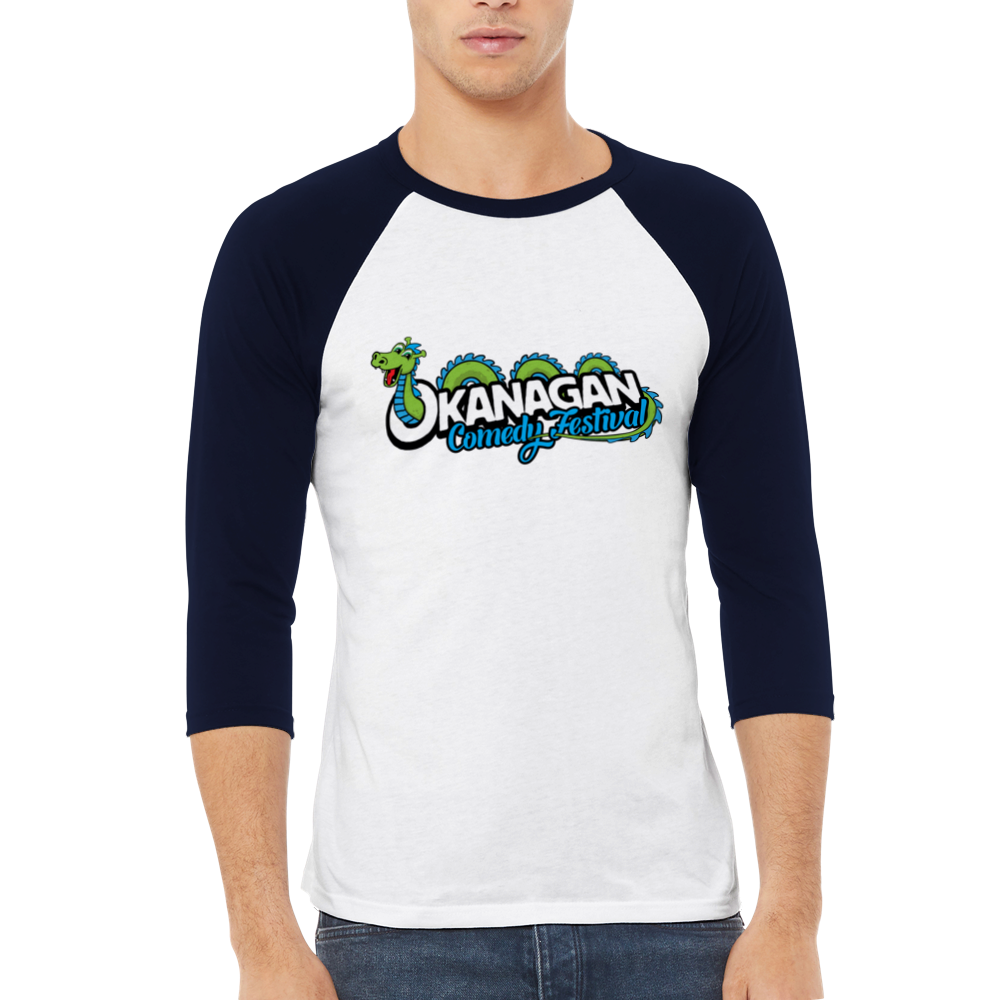 Okanaga Comedy Festival - Unisex 3/4 sleeve Raglan T-shirt
