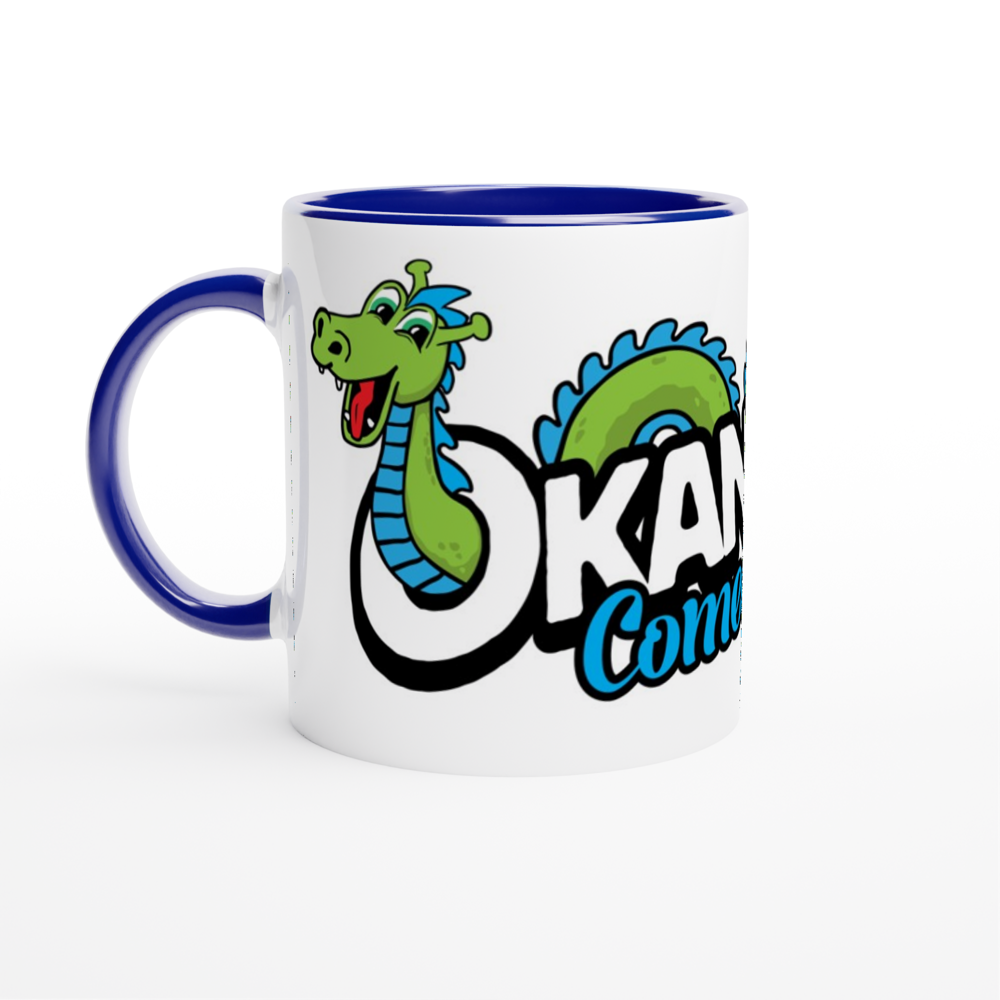 Okanagan Comedy Festival - White 11oz Ceramic Mug with Color Inside