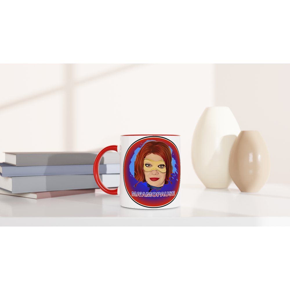 Ma'am -O- Pause! White 11oz Ceramic Mug with Color Inside