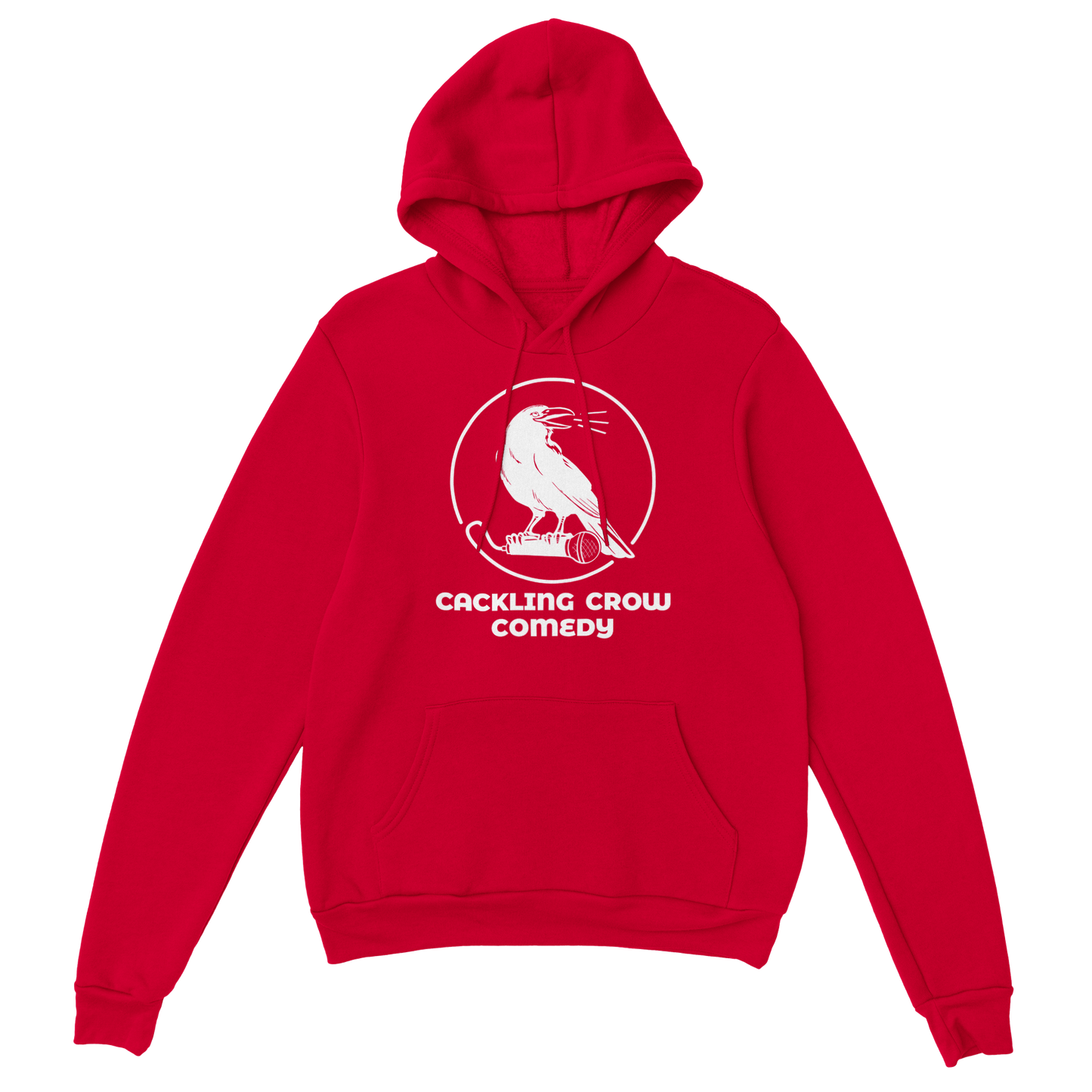 Cackling Crow Comedy - white logo - Classic Unisex Pullover Hoodie