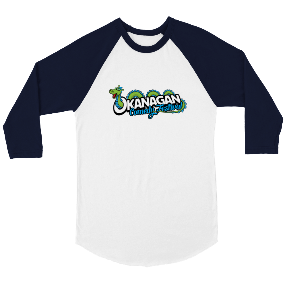Okanaga Comedy Festival - Unisex 3/4 sleeve Raglan T-shirt