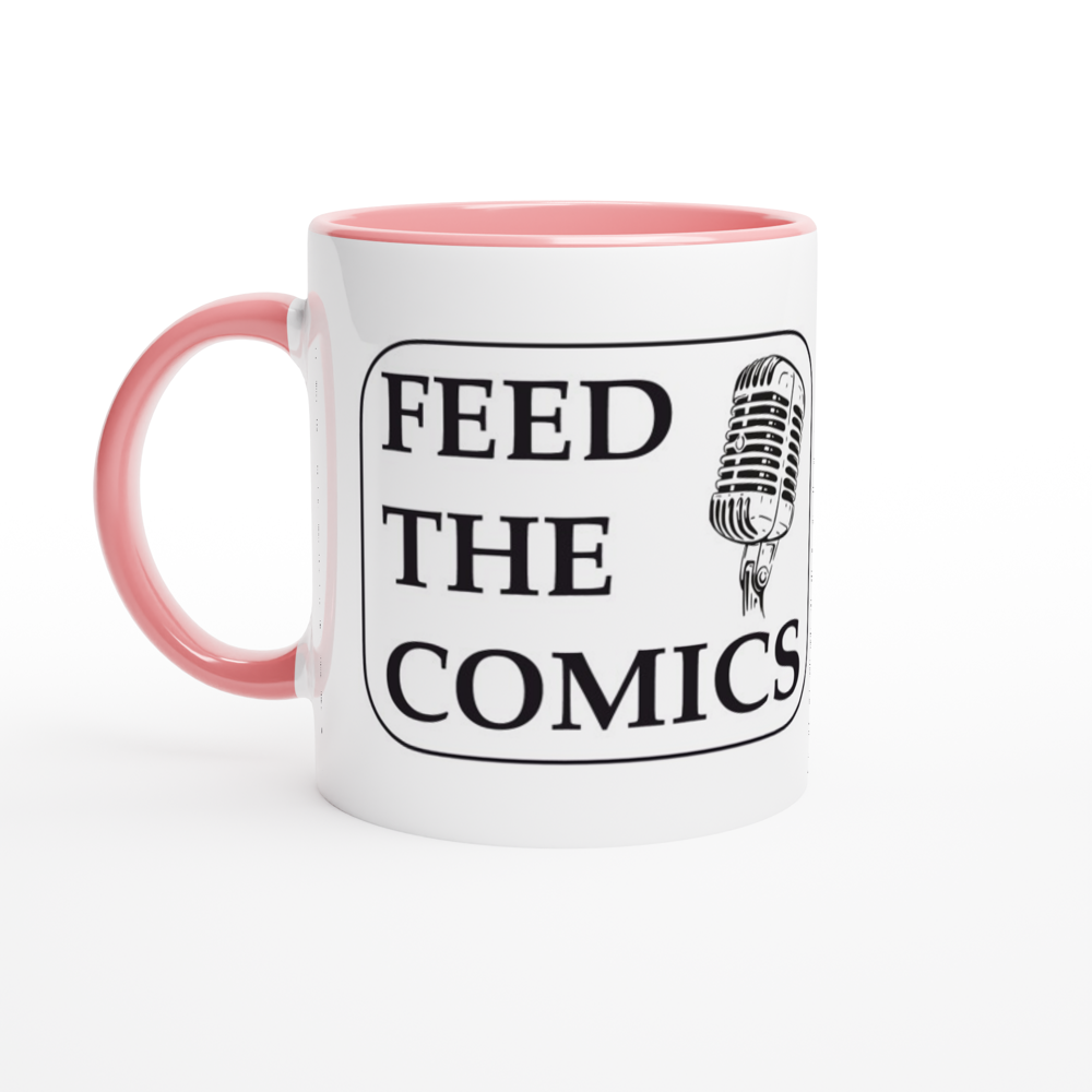 Feed the Comics - White 11oz Ceramic Mug with Color Inside