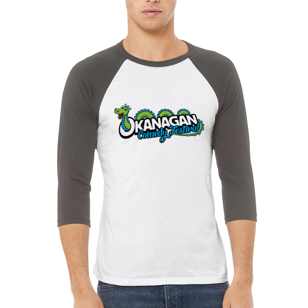 Okanaga Comedy Festival - Unisex 3/4 sleeve Raglan T-shirt