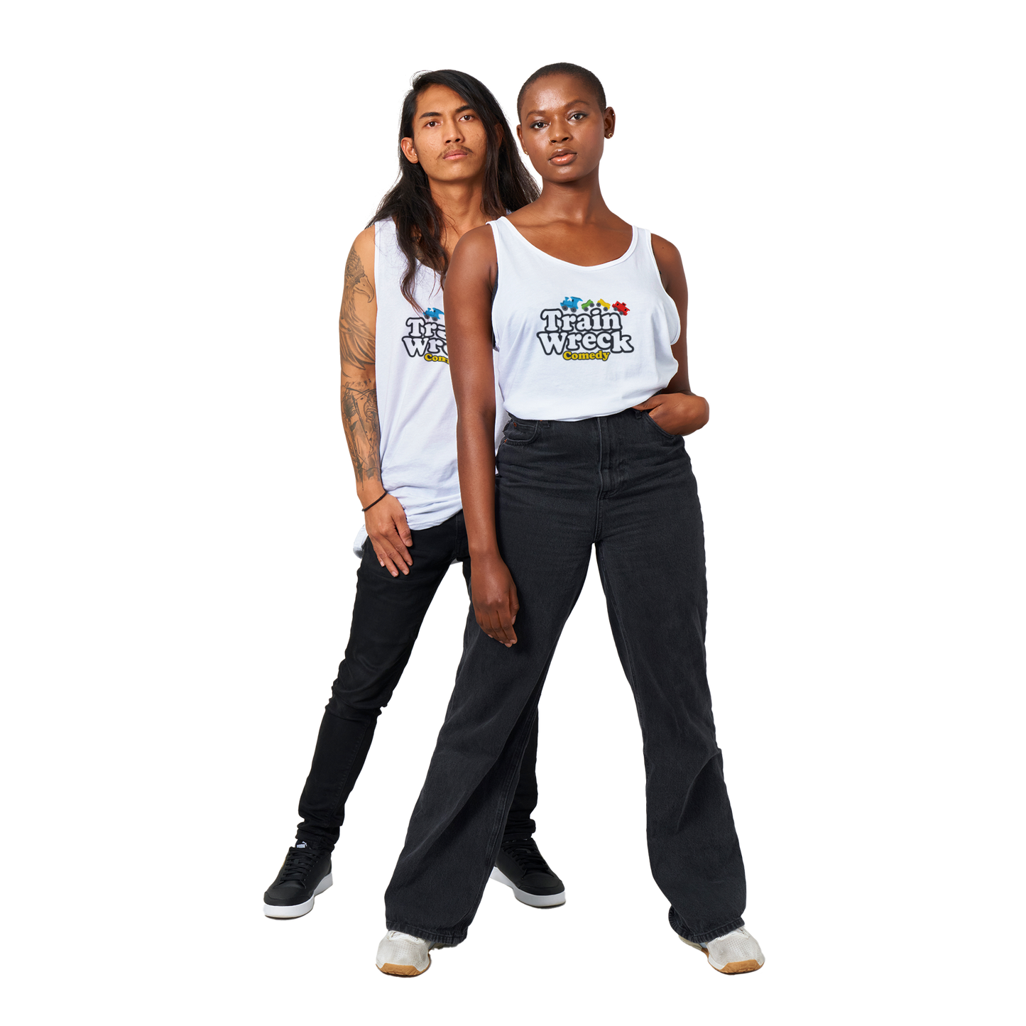 Train Wreck Comedy - Premium Unisex Tank Top