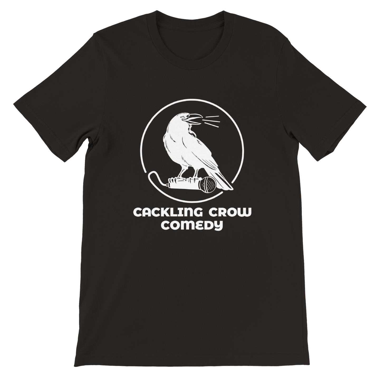 Cackling Crow Comedy - (white logo) Premium Unisex Crewneck T-shirt