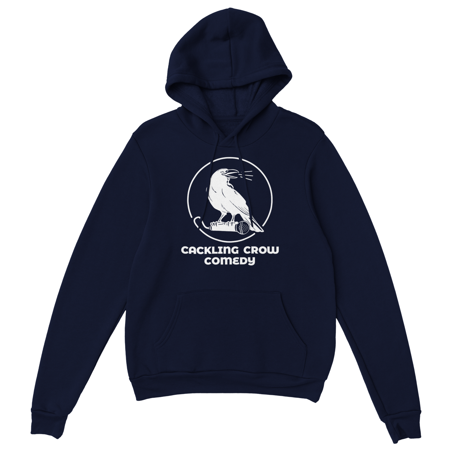 Cackling Crow Comedy - white logo - Classic Unisex Pullover Hoodie