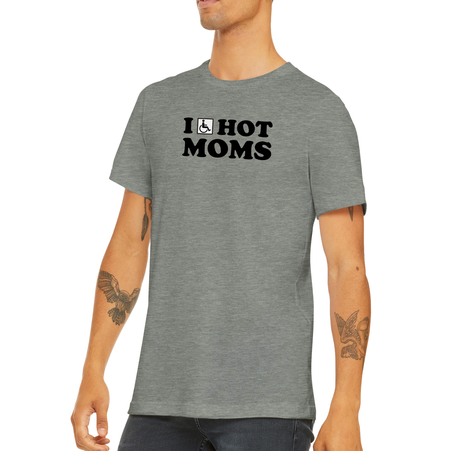 I (disable) Hot Moms - Premium Unisex Crewneck T-shirt