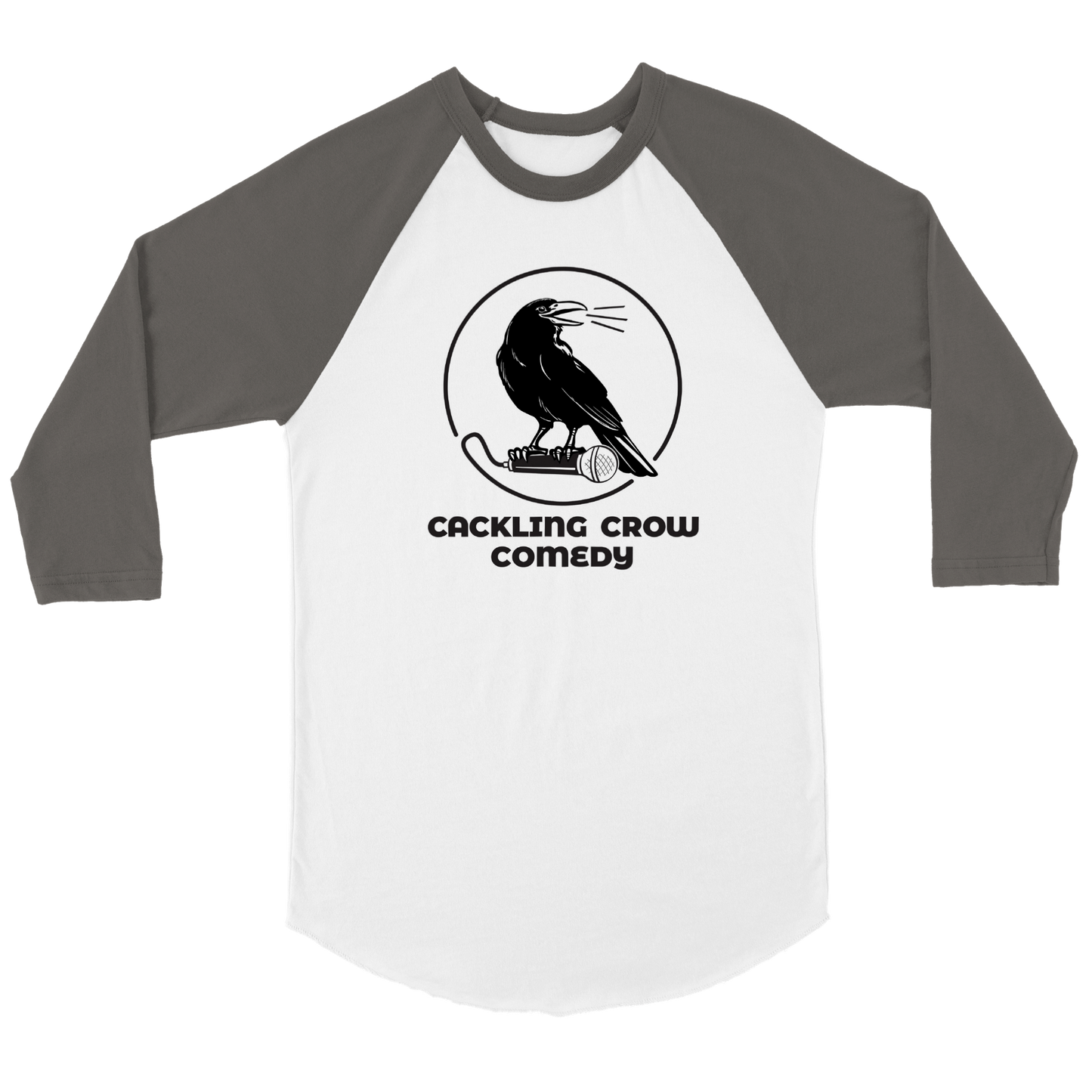 Cackling Crow Comedy - Unisex 3/4 sleeve Raglan T-shirt