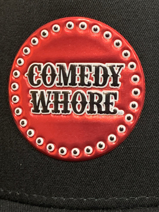 Comedy Whore - Premium Metallic Emblem 5 Panel Hat (curved brim)