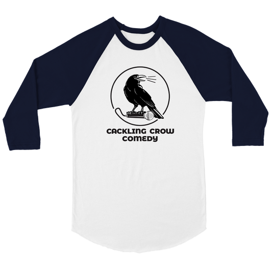 Cackling Crow Comedy - Unisex 3/4 sleeve Raglan T-shirt