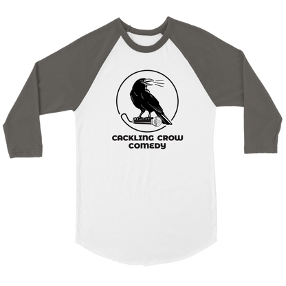 Cackling Crow Comedy - Unisex 3/4 sleeve Raglan T-shirt