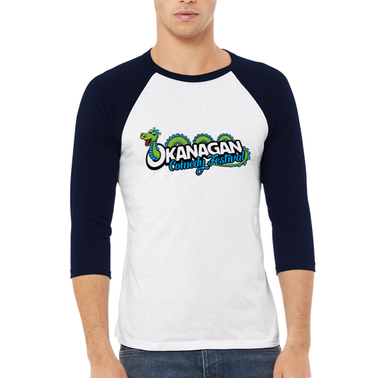 Okanaga Comedy Festival - Unisex 3/4 sleeve Raglan T-shirt