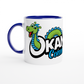 Okanagan Comedy Festival - White 11oz Ceramic Mug with Color Inside