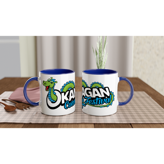 Okanagan Comedy Festival - White 11oz Ceramic Mug with Color Inside