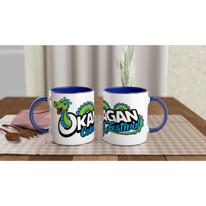 Okanagan Comedy Festival - White 11oz Ceramic Mug with Color Inside