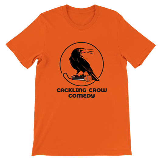 Cackling Crow Comedy - (black logo) Premium Unisex Crewneck T-shirt