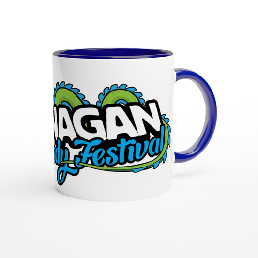 Okanagan Comedy Festival - White 11oz Ceramic Mug with Color Inside