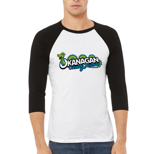 Okanaga Comedy Festival - Unisex 3/4 sleeve Raglan T-shirt