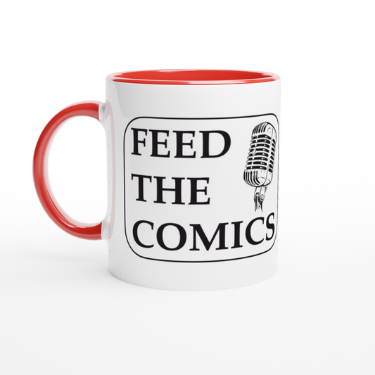 Feed the Comics - White 11oz Ceramic Mug with Color Inside