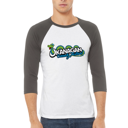 Okanaga Comedy Festival - Unisex 3/4 sleeve Raglan T-shirt
