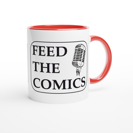 Feed the Comics - White 11oz Ceramic Mug with Color Inside