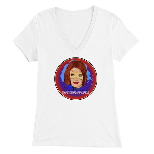 The Ma'amopause V! - Premium Womens V-Neck T-shirt
